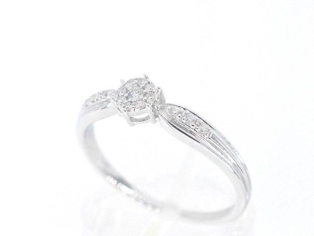 Witgouden ring met diamanten - afbeelding 3 van  9