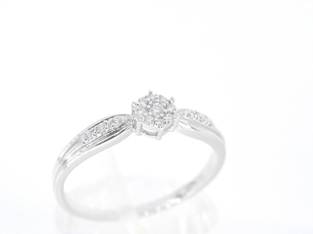 Witgouden ring met diamanten - afbeelding 4 van  9