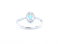 Witgouden ring met een blauwe topaas en natuurlijke diamanten - afbeelding 7 van  9