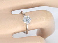 Witgouden ring met een briljant geslepen diamant van 0.70 carat - afbeelding 2 van  7