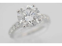 Witgouden ring met een briljant geslepen diamant van 3.00 carat - afbeelding 1 van  7