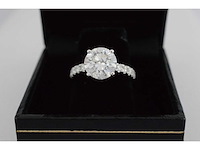 Witgouden ring met een briljant geslepen diamant van 3.00 carat - afbeelding 4 van  7