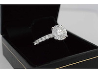 Witgouden ring met een briljant geslepen diamant van 3.00 carat - afbeelding 5 van  7