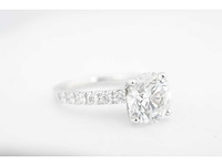Witgouden ring met een briljant geslepen diamant van 3.00 carat - afbeelding 7 van  7