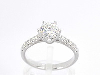 Witgouden ring met een briljant van 1.00 carat - afbeelding 1 van  8