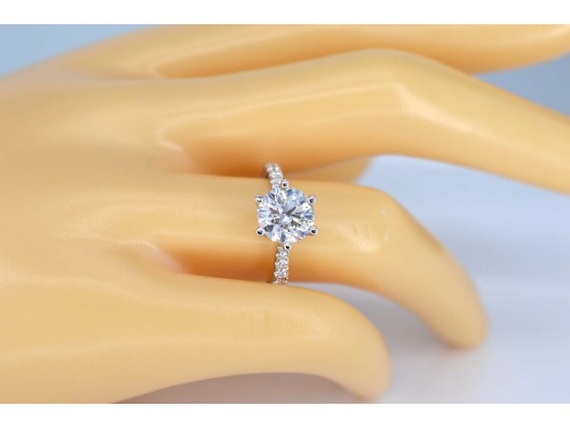 Witgouden ring met een diamant van 1.00 carat - afbeelding 2 van  6
