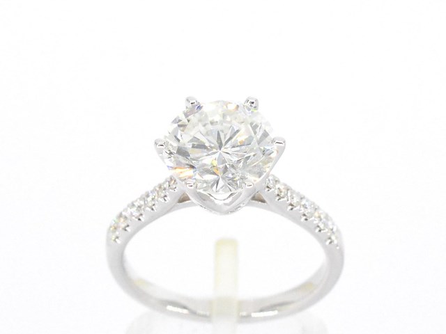 Witgouden ring met een diamant van 3.00 carat - afbeelding 3 van  7