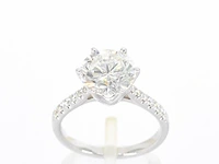 Witgouden ring met een diamant van 3.00 carat - afbeelding 3 van  5