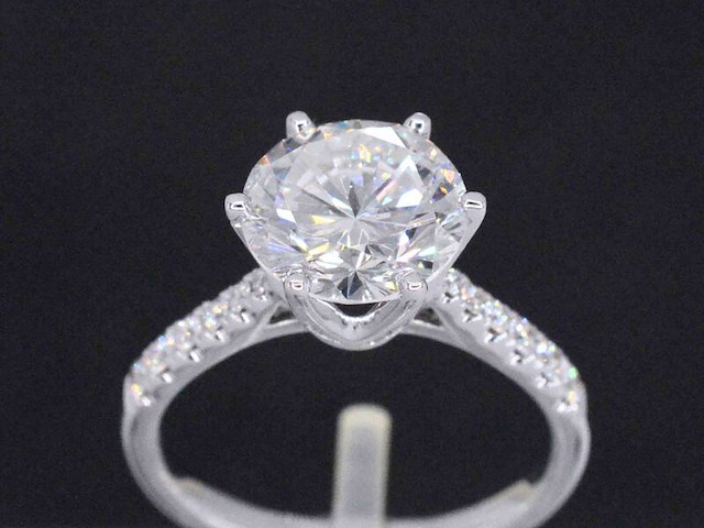 Witgouden ring met een diamant van 3.00 carat - afbeelding 1 van  13