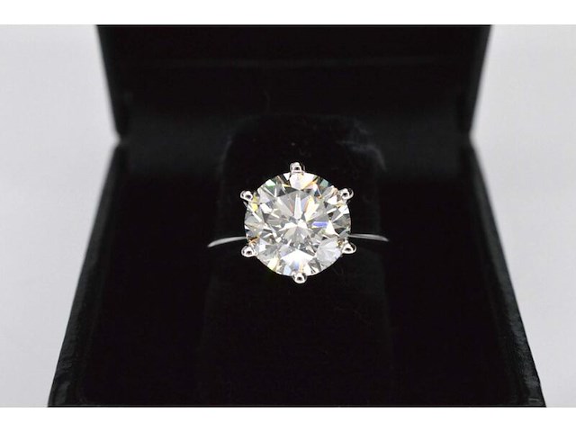 Witgouden ring met een grote briljant geslepen natuurlijke diamant van 3.00 carat - afbeelding 4 van  8