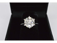 Witgouden ring met een grote briljant geslepen natuurlijke diamant van 3.00 carat - afbeelding 4 van  8
