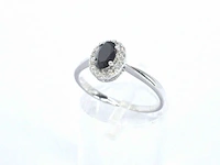 Witgouden ring met een grote zwarte diamant en natuurlijke witte diamanten - afbeelding 4 van  9