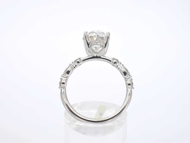 Witgouden ring met een ovale diamant van 3.00 carat - afbeelding 3 van  11
