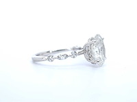 Witgouden ring met een ovale diamant van 3.00 carat - afbeelding 6 van  11