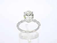 Witgouden ring met een ovale diamant van 3.00 carat - afbeelding 8 van  11