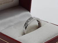 Witgouden ring met een railzetting, 18 karaats - afbeelding 5 van  13