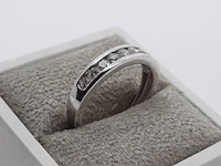 Witgouden ring met een railzetting, 18 karaats - afbeelding 6 van  13