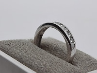 Witgouden ring met een railzetting, 18 karaats - afbeelding 10 van  13