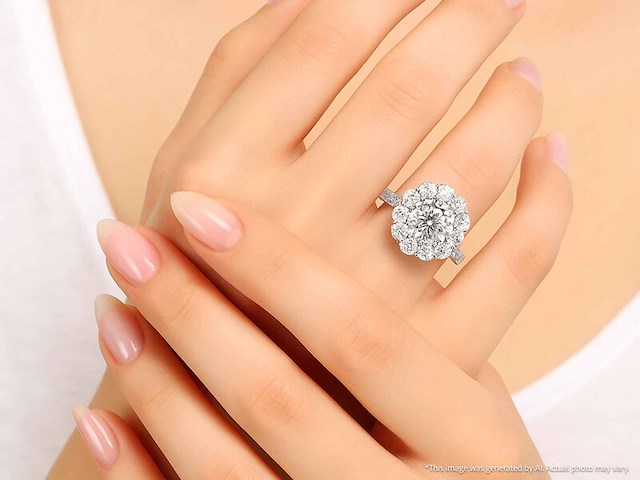 Witgouden ring met grote diamanten - afbeelding 9 van  10