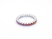 Witgouden ring met multicolour saffieren - afbeelding 2 van  11