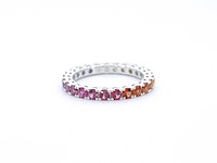 Witgouden ring met multicolour saffieren - afbeelding 9 van  11