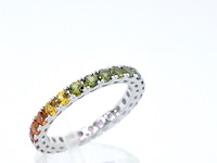 Witgouden ring met multicolour saffieren - afbeelding 7 van  12