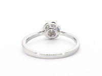 Witgouden ring met natuurlijke diamant en saffieren - afbeelding 9 van  11