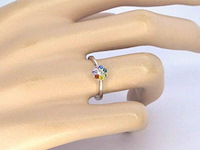 Witgouden ring met natuurlijke diamant en saffieren - afbeelding 10 van  11