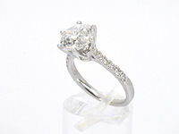 Witgouden ring met natuurlijke diamanten en een grote briljant geslepen diamant van 2.25 carat - afbeelding 4 van  10