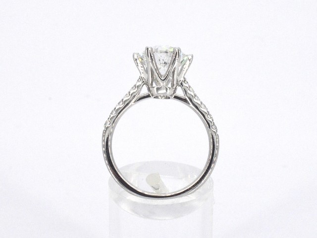 Witgouden ring met natuurlijke diamanten en een grote briljant geslepen diamant van 2.25 carat - afbeelding 5 van  10