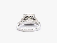 Witgouden ring met natuurlijke diamanten waarvan een grote radiant geslepen diamant en meerdere kleine briljanten - afbeelding 11 van  12