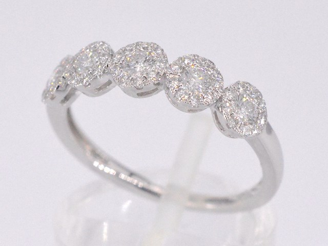 Witgouden ring met natuurlijke diamanten - afbeelding 5 van  10