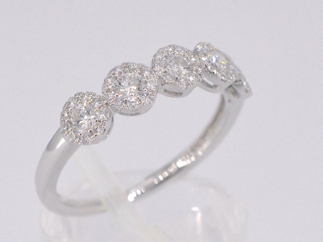 Witgouden ring met natuurlijke diamanten - afbeelding 6 van  10