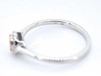 Witgouden ring met natuurlijke roze en witte diamant - afbeelding 2 van  10