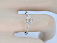 Witgouden ring met natuurlijke roze en witte diamant - afbeelding 3 van  10