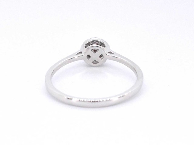 Witgouden ring met natuurlijke roze en witte diamant - afbeelding 9 van  10