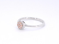 Witgouden ring met natuurlijke roze en witte diamant - afbeelding 10 van  11