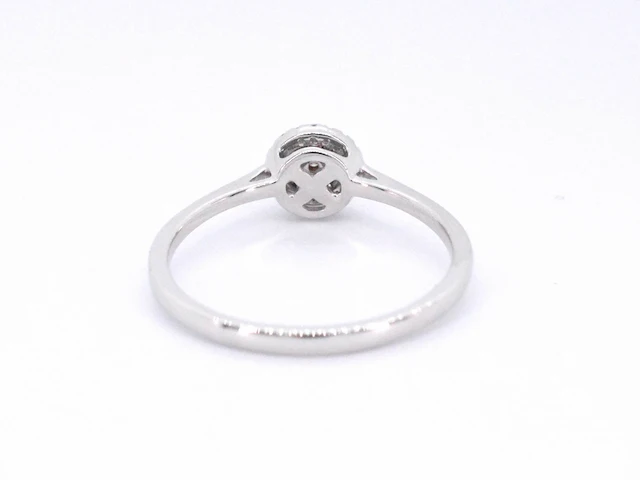 Witgouden ring met natuurlijke roze en witte diamant - afbeelding 7 van  8