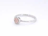 Witgouden ring met natuurlijke roze en witte diamant - afbeelding 8 van  8