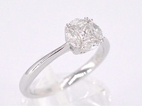 Witgouden ring met prinses en marquise geslepen natuurlijke diamanten - afbeelding 7 van  10