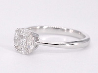 Witgouden ring met prinses en marquise geslepen natuurlijke diamanten - afbeelding 10 van  10