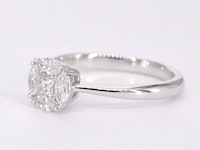 Witgouden ring met prinses en marquise geslepen natuurlijke diamanten - afbeelding 8 van  9