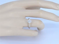 Witgouden ring met prinses en marquise geslepen natuurlijke diamanten - afbeelding 5 van  11