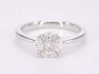 Witgouden ring met prinses en marquise geslepen natuurlijke diamanten - afbeelding 8 van  11