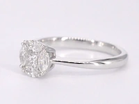 Witgouden ring met prinses en marquise geslepen natuurlijke diamanten - afbeelding 10 van  11