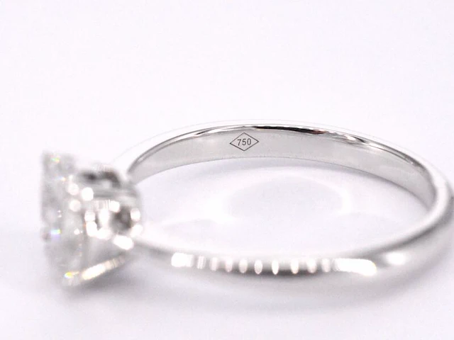 Witgouden ring met prinses en marquise geslepen natuurlijke diamanten - afbeelding 11 van  11