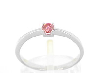 Witgouden ring met roze diamant - afbeelding 1 van  10