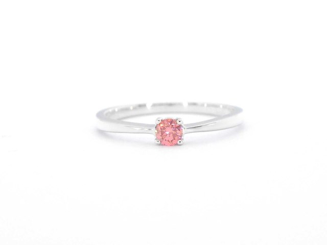 Witgouden ring met roze diamant - afbeelding 7 van  10