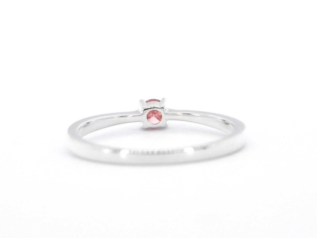 Witgouden ring met roze diamant - afbeelding 8 van  10