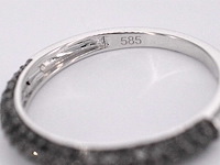 Witgouden ring met zwarte briljant diamanten - afbeelding 2 van  10